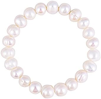 Real Freshwater Pearl Bracelet for Women -"Classic design" - Elasticated band fits any wrist size – Presented in Beautiful Gift Box - A Perfect Gift