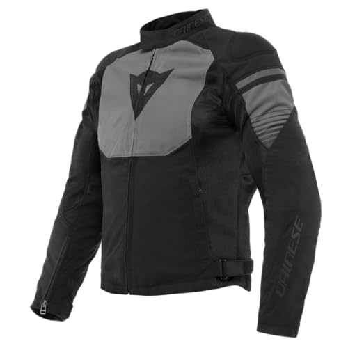 Dainese - Air Fast Tex Jacket, Sommer Motorradjacke, Quickdry Gewebe, Weiche Schulter Und Ellbogenprotektoren, Motorradjacke FĂĽr Herren, Schwarz/Grau/Grau, 62