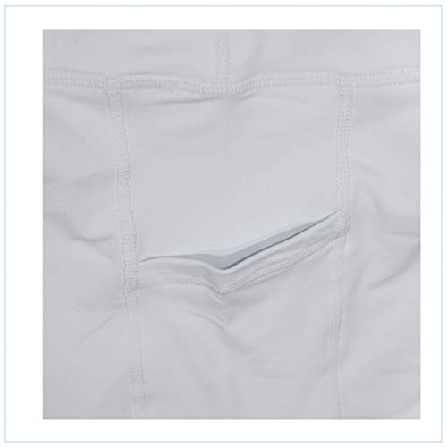LOVESOFT Women’s Workout Cycling Running Tights Yoga Shorts with Side Pockets (White, XL) - Thumbnail 3