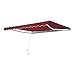 Outsunny 10' x 8' Retractable Awning, Patio Awnings, Sunshade Shelter w/Manual Crank Handle, UV & Water-Resistant Fabric and Aluminum Frame for Deck, Balcony, Yard, Wine Red