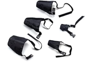 ewinever 5Pcs/Set Adjustable Breathable Safety Small Medium Large Extra Dog Muzzles for Anti-Biting Anti-Barking Anti-Chewing Safety Protection(Black)