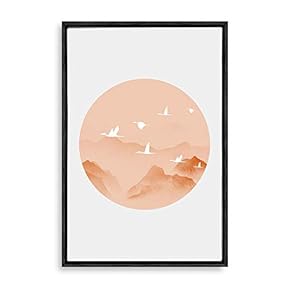 Framed Canvas Wall Art Circular Pattern Canvas Prints Home Artwork Decoration for Living Room,Bedroom - 24x36 inches