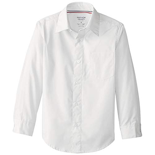 French Toast School Uniform Boys Long Sleeve Classic Dress Shirt, White, 14