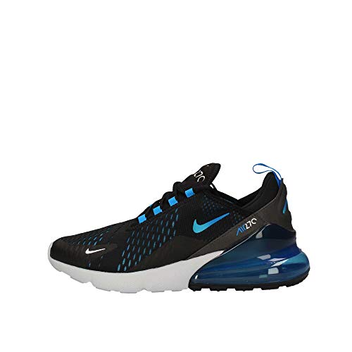 Nike Mens Air Max 270 Running Shoes Black/Photo Blue/Pure Platinum AH8050-019 Size 10