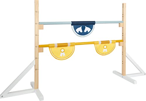 small foot Kids Wooden Obstacle Set Outdoor Exercise Toy for Horse Play and Hobby Horsing 12398 Blue Yellow