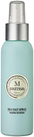 BRITISH M Organics Sea Salt Matte Textured Hairspray for Dry and Natural Volumizing Look 4.06oz (120ml)
