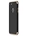 Hovisi 3 in 1 Anti-Scratch Anti-Fingerprint Shockproof Electroplate Frame with Non Slip Coated Case for iPhone 7 (Black)