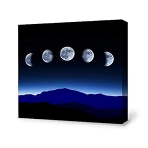 Canvas Wall Art for Living Room,Bedroom Home Artwork Paintings Charming Moon Ready to Hang - 12x12 inches