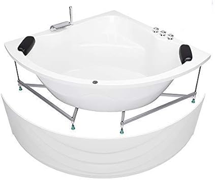 Aquade Badewanne 150 X 150 Extra Stabile Eckbadewanne Mit Untergestell 150x150 Cm Modell Kassel Armatur Led Kissen Amazon De Baumarkt