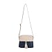 SG SUGU Lunar Lightweight Medium Dome Crossbody Bag Shoulder Bag with Double Tassels | Zipper Pocket | Adjustable Strap|Beige/Navy