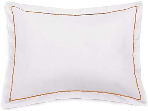 2 Piece Pillow Shams 400 Thread Count 100% Egyptian Cotton Solid ( King Size 20" x 40" (50 x 101 cm) color Orange )