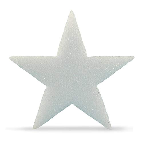 Hygloss Styrofoam Stars for Crafts and Decoration 6 Inches x ½ inch Thick, White, 12 Pieces, 6