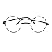 JuicyOrange Black Round Circle Clear Lens Eyeglasses Small Size Thin Frame Unisex Glasses, 4 7/8