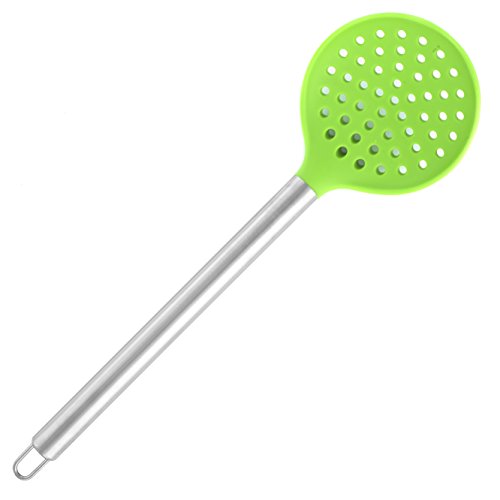 Silicone Slotted Skimmer Spatula By Chef Frog - For Home Or Professional Use - Features Our “Stay-Cool” Stainless Steel Handle