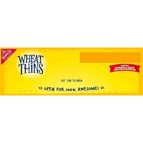 WHEAT THINS SUNDRIED TOMATO & BASIL SNACKS, WHOLE GRAIN WHEAT CRACKERS, SNACK CRACKERS, FAMILY SIZE, 13 OZ