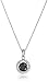 925 Sterling Silver 10mm Pave and Black AAA Cubic Zirconia Pendant Necklace, 18