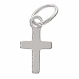 Sterling Silver Charm Tiny Sleek Cross Christian 9.5mm (1)