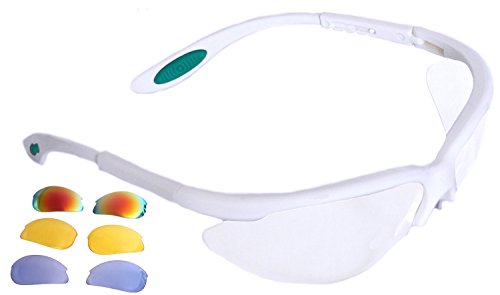 Python RG Multi Lense Racquetball (Squash) Eye Protection w/Free case (Eyewear, Goggle, Eyeguard) - Black or White