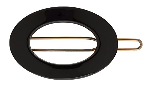 France Luxe New Cutout Oval Tige Boule Barrette - Black