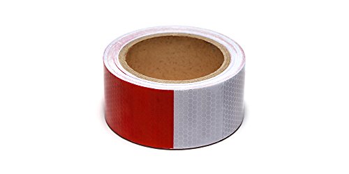 Red White Reflective Tape for trailers,trucks,cars-2" x 10' Outdoor HoneyComb Reflective Safety Tape-waterproof self-adhesive trailer reflector tape -Cinta reflectante