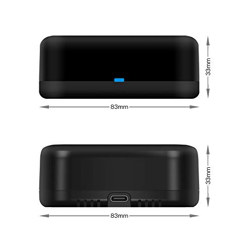 WiFi-Smart-IR-Universal-Hub-Remoto-Universal-RM-Mini-Compatible-con-Alexa-Google-Home-e-IFTTT-Soporte-de-Control-de-Aplicaciones-para-Android-e-iOS-Cable-Tipo-C-Incluido-Negro