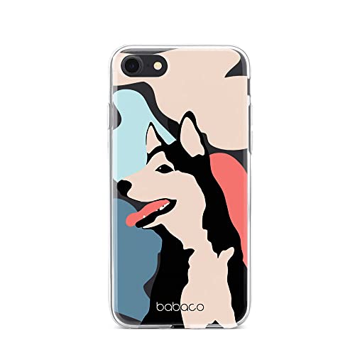 BABACO Funda para teléfono móvil de ERT Group para iPhone 7/8/ SE 2/ SE 3 Original y con Licencia Oficial diseño Dogs 001 Adaptada a la Forma del teléfono móvil, parcialmente Transparente
