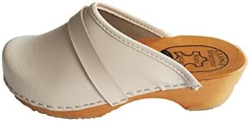 Women Hand Made Clog Wooden-Sole, Genuine Leather P1