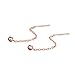 S.Leaf Threader Earrings for Women Threader Earrings Sterling Silver Chain Earrings Tassel Earrings Gold Earrings for Women 3cm