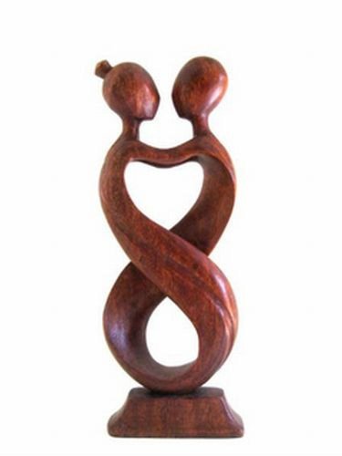 Oma Eternal Love Hug Statue Wood Carved Modern Art Kiss Statue Infinite Love Home Decor Figurine Valentines Day