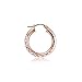 Hoops & Loops 925 Sterling Silver Rose Gold Plated Diamond Cut Round Click-Top Hoop Earrings for Women & Teen Girls, 15mm-50mm
