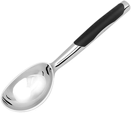 Ice Cream Scooper LineWinder Ice Cream Scoops Kitchen & Dinning Solid Stainless Steel Ice Cream Scoop, Heavy Duty Kitchen Scooper with Non-slip Rubber Grip, Ideal Scooping for Hardest Ice Cream and Yo