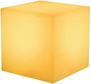 GIRLXV Led Light Cube Colorful Garden Square Lamp Light Table Lamp Outdoor Lighting Furniture Bar Square Stool 30X30Cm