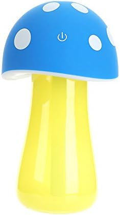 200ml Portable Mini USB Ultrasonic Mashroom Humidifer Diffuser With LED Lights, It's Cute Cool Mist Air Humidifier Purifiers For Baby Bedroom/Office/Yoga/Spa (Blue)