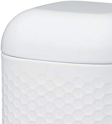 KitchenCraft Lovello Textured Food Storage Container with Geometric Hexagon Pattern, 11 x 11 x 19 cm (4.5" x 4.5" x 7.5") - Ice White - Image 3