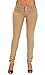 Premium Stretch Cotton Butt lifting, Levanta Cola, Skinny Leg Premium French Terry Fashion Moleton in Beige Size S