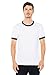 American Apparel Men's Poly-Cotton Short Sleeve Ringer T-Shirt, White/Black, X-Large