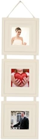 My Barnwood Frames Ribbon Hanging Picture Frame Collage 3 5X5 Openings (White)