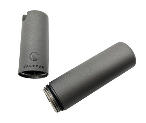 Valtcan Pure Titanium Matte Finish Toothpick Holder - For Single Sided Toothpicks - Pill Canister with Waterproof Airtight Seal Carry Everyday with Keyring hole - Thumbnail 3
