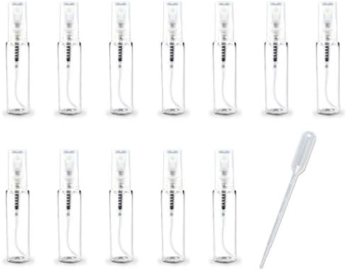 12 Pack Set 10ml Glass Perfume Empty Refillable Spray Bottle - Cosmetic Perfume Mist Clear Fine mist Atomizer Glass Bottle (12Pack-Clear)