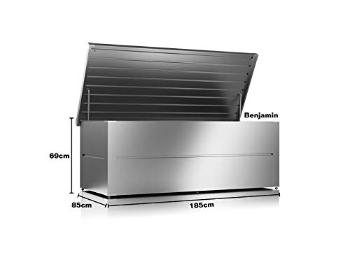 ILESTO Benjamin Auflagenbox/Garten Kissenbox Wetterfest Gartenkiste 783 Liter, Metall Auflagenbox verstärktem Deckel… – Bild 4
