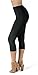 SATINA High Waisted Super Soft Capri Leggings - 20 Colors - Reg & Plus Size (Plus Size, Black)
