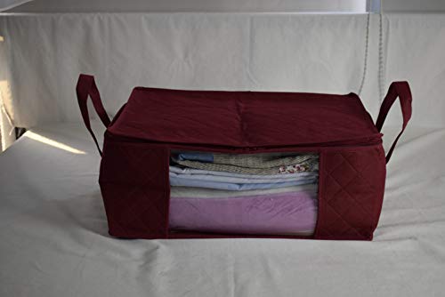 Woffit Foldable Storage Bag Organizers, Large Clear Window & Carry Handles, Great for Clothes, Blankets, Towels, Winter & Summer Clothing, Closets, Bedrooms, Under Bed & More