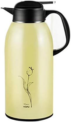 2.5 Litre Insulated Vacuum Jug Flask Double Walled Stainless Steel for Tea Coffee Hot & Cold Drinks (color : Yellow, Size : 2500ml)