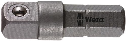 Wera 870/1 Adaptor 1/4 Square to 1/4 Hex Drive Nutsetter Tool Silver 25mm