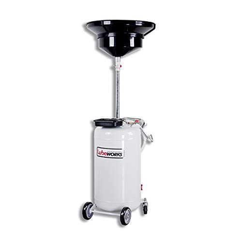 Lubeworks Waste Oil Drain Tank Air Operated Heavy Duty 24 Gallon, Quick Drain, Easy Setup, PRO level