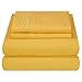 Mezzati Brushed Microfiber Bed Sheet Set - Ultra Soft and Lightweight for Ultimate Sleep Comfort, Wrinkle Free and Color Fade Resistant, 4 Piece Set (Yellow,Twin Size XL)