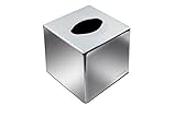 Chrome Coloured Cube Tissue Holder/Box - Suitable for Hotels and Guest Houses. Very easy to put in replacement tissues when the time comes