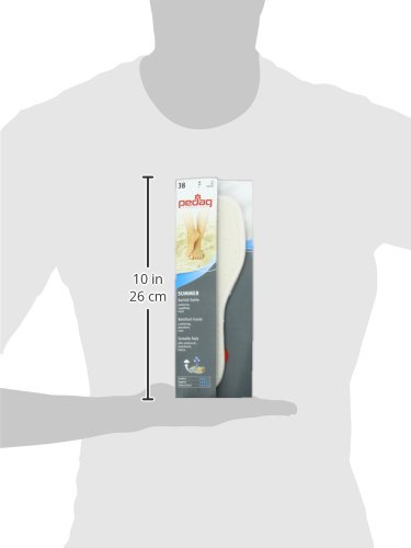 Pedag Washable Summer Pure Cotton Terry Barefoot Insole, White, US L8/EU 38, (Pack of 3)
