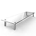 Eutuxia Type-M Clear Tempered Glass Monitor Stand, TV, Laptop, Computer, All-in-One Desktop, Printer Stand/Riser [27.8 x 11 x 3.5 Inches] primary