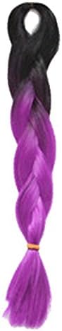 Yewig 100g Synthetic Ombre Kanekalon Braid Twist Braiding Hair Extensions Black-purplish red